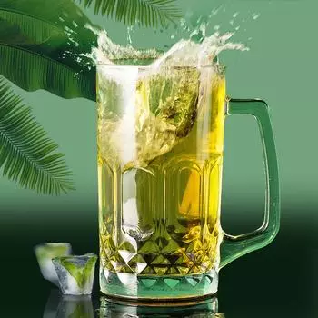 Прозрачные большие пивные кружки с ручками, чайные чашки для кофе, можно мыть в посудомоечной машине, подарок для мужчин 501-600ml