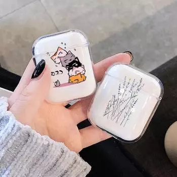 Прозрачные чехлы для AirPods 1 2 Модный мягкий чехол для наушников TPU Защитный чехол для Apple Airpods 1 2 Чехол с мультяшными цветами For Airpods 1 or 2