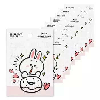 Прозрачные деко-наклейки Line Friends Part 3, Cony, 10 шт.