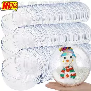 Прозрачные елочные шары подвески DIY полые пластиковые шары наполняемые безделушки елочные подвесные украшения для вечеринок подарки коробка декор 1pc