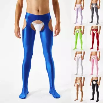 Прозрачные колготки унисекс, эластичное нижнее белье, женское глянцевое унисекс M