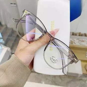 Прозрачные компьютерные очки в оправе для женщин и мужчин, круглые очки с защитой от синего света, блокирующие очки, очки с оптическими линзами