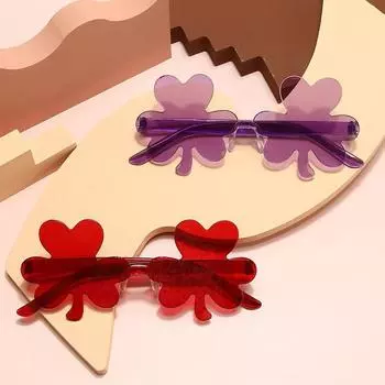 Прозрачные конфетные цветные очки Clover Treasure, популярные цельные очки без оправы для вечеринок розовый