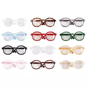 Прозрачные круглые прозрачные очки кукольный аксессуар кукольные круглые очки детский подарок 6.5cm transparent