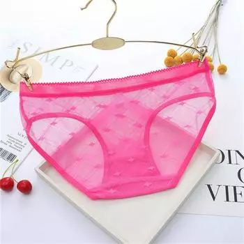 Прозрачные кружевные соблазнительные бесшовные трусы, нижнее белье, сексуальное женское прозрачное сетчатое белье Average Size