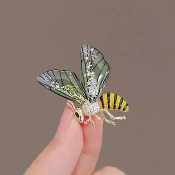 Прозрачные Крылья, серия насекомых, броши в виде пчелы со стразами для женщин, индивидуальная металлическая брошь в виде животного, булавки, ювелирные изделия, подарки
