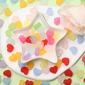 Прозрачные матовые украшения для волос ручной работы, акриловые бусины, браслет, ожерелье, подвески, серьги, аксессуары своими руками, изготовление украшений в форме сердца небесно-голубой