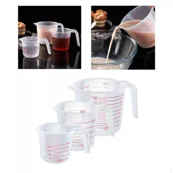 Прозрачные мерные стаканы, контейнеры с ручкой и носиком для выливания, легкоочищаемые кухонные принадлежности для