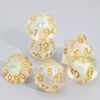 Прозрачные многогранные игральные кости DND набор из 7 игровых костей D4-D20 реквизит для настольной игры DND аксессуары для настольной игры красный