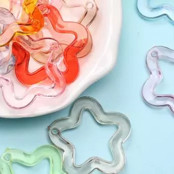 Прозрачные модные 30 мм звезды свободные бусины 20 шт. пятиугольный кулон ручной работы DIY ювелирные аксессуары акриловые инструменты 20Pcs