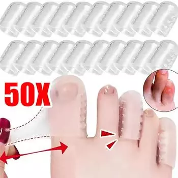 Прозрачные мягкие силиконовые накладки на носки, дышащие, антифрикционные, защитные накладки на носки, предотвращающие появление мозолей, потоотталкивающие, уход за ногами S-5pcs