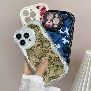 Прозрачные мягкие волнистые чехлы для телефонов LZ6 с камуфляжным дизайном для Xiaomi 11 Lite Redmi Note 13 12 8 Pro 9 12C A3 Infinix Smart 8 Tecno Защитная задняя крышка Xiaomi Poco M2