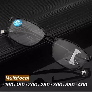 Прозрачные мультифокальные очки для чтения TR90 для женщин и мужчин, модные новые очки для дальнего зрения, унисекс, винтажные квадратные HD-объективы, пресбиопия +1.0