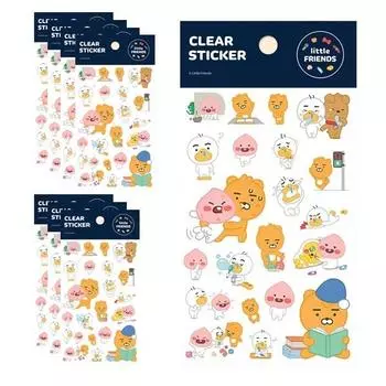 Прозрачные наклейки Kakao Friends Little Friends, тип А, 8 шт., Лучший персонаж Кореи