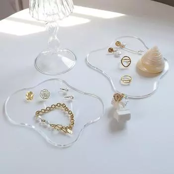 Прозрачные нерегулярные акриловые подставки Прозрачные зеркальные подставки Nordic Ins Simple Table Mat Desktop Decor Decorations Home Shooting Requis прозрачный