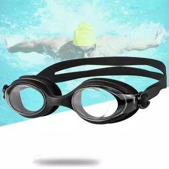 Прозрачные очки для плавания для взрослых, водонепроницаемые HD противотуманные регулируемые очки для плавания, очки для дайвинга, водного спорта, мужские и женские очки чёрный