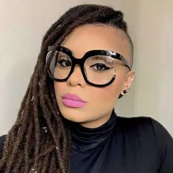 Прозрачные очки с блокировкой синих лучей, большая оправа для очков, оправа для очков для женщин, трендовые круглые очки с защитой от синего света