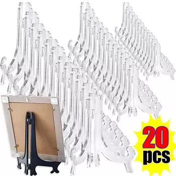 Прозрачные пластиковые акриловые мольберты, держатели для тарелок, подставки для тарелок, мисок, фоторамки, складные подставки для хранения, держатели для домашнего декора 1PC