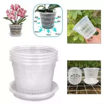 Прозрачные пластиковые горшки Блюдца Пластиковые направляющие для роста корней