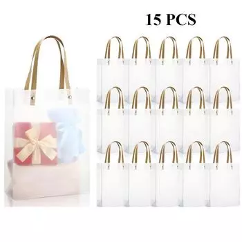 Прозрачные подарочные пакеты с ручками, белые матовые пакеты, прозрачные многоразовые пакеты для подарков, сувениры для вечеринок, прозрачные бутиковые пакеты, подарочные пакеты на свадьбу 30