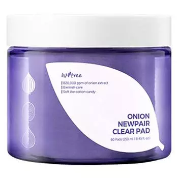 Прозрачные подушечки Isntree Onion New Fair 250мл, 60 шт., 1 шт.