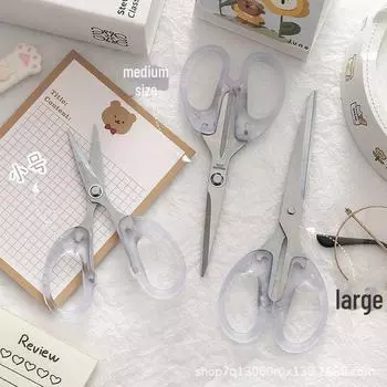 Прозрачные портативные ножницы для офиса, поделок и искусства Small size прозрачный