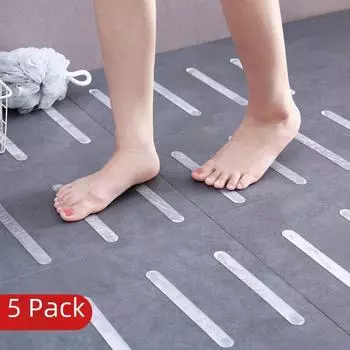 Прозрачные противоскользящие полоски для ванной комнаты: Упаковка из 5 штук для туалета, ванны, душа и лестницы. 2*20cm 5pcs