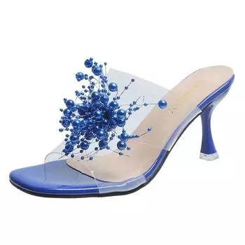 Прозрачные ПВХ сандалии женские квадратные с прозрачным кристаллом чашки высокие каблуки-шпильки сексуальные туфли летние туфли с открытым носком женские туфли-лодочки 35
