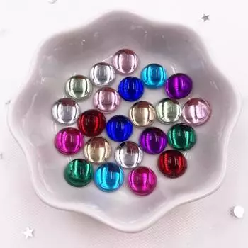 Прозрачные разноцветные блестящие AB-смола круглые пуговицы со стразами с плоской задней частью, скрапбукинг, сделай сам, свадебные аппликации, орнамент, поделки 8mm