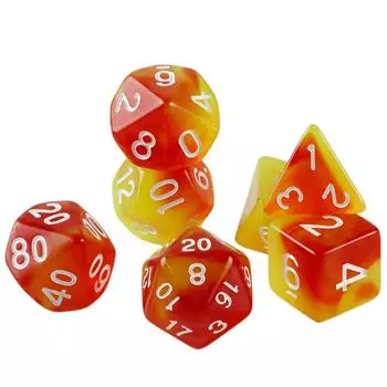 Прозрачные разноцветные игральные кости 7 шт. Многогранные игральные кости для настольной игры DND RPG Аксессуары
