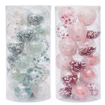 Прозрачные рождественские шары, украшения 6 см, рождественские шары, небьющиеся, подвесные рождественские елочные шары, украшения для свадьбы, Рождества 6cm зелёный