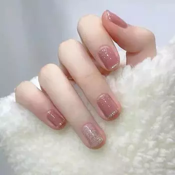 Прозрачные съемные нашивки для дизайна ногтей во французском стиле French style, glue type мерцание