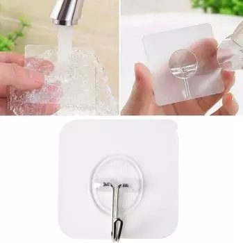 Прозрачные самоклеящиеся крючки для ванной и кухни, водонепроницаемые самоклеящиеся крючки прозрачный