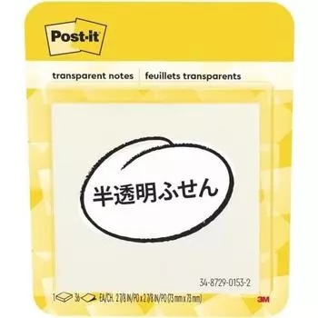 Прозрачные самоклеящиеся листочки Post-It Notes, калька, 73 x 73 мм, 36 листов, 600-TRSPT