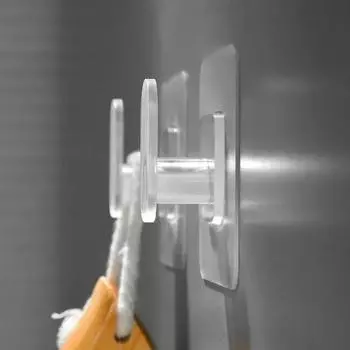 Прозрачные самоклеящиеся настенные крючки, вешалки, ключница, держатель для полотенец, органайзер для ванной комнаты, кухонные прочные клейкие настенные крючки