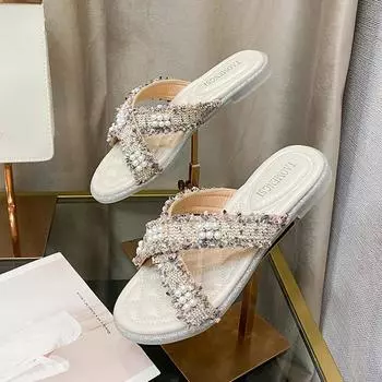 Прозрачные сандалии, женская летняя верхняя одежда, сандалии и тапочки, женские римские сандалии на плоской подошве, женская обувь большого размера 34