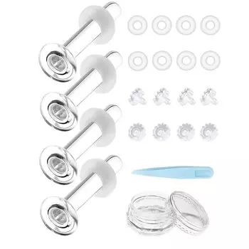 прозрачные серьги стеклянные серьги Закаленное стекло [4 серьги + 8 застежек в форме цветка + 8 застежек-о-образных] прозрачные стеклянные серьги Прозрачный первый