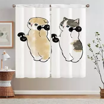 Прозрачные шторы, шторы-жалюзи для детской комнаты, затемняющие шторы для спальни, бесплатная доставка, жалюзи, щупальца W50xH70cmx2pcs-CL