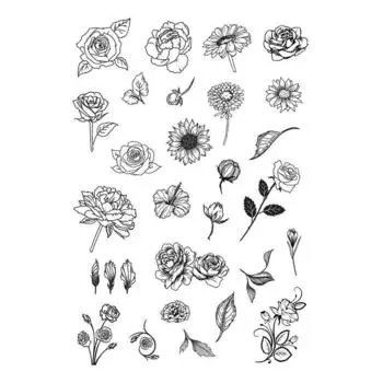 Прозрачные силиконовые прозрачные штампы с цветочными лепестками для альбома «сделай сам», скрапбукинг, бумажные карты, декоративные листы с растениями