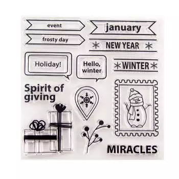 Прозрачные силиконовые прозрачные штампы с рождественским снеговиком для печати DIY Скрапбукинг альбом бумажные карты штампы зима