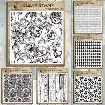 Прозрачные силиконовые штампы для фона для скрапбукинга «сделай сам», изготовления карточек/детских поделок, забавные украшения, принадлежности rose