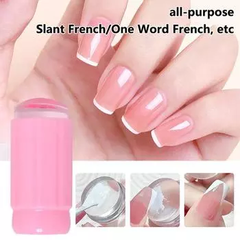 Прозрачные силиконовые штампы для ногтей со скребком Шаблон для переноса УФ-геля Французские ногти Инструменты Аксессуары Для любителей нейл-арта своими руками one size