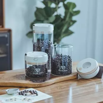 Прозрачные стеклянные банки для хранения продуктов питания, влагостойкий контейнер для хранения бобов, кухня S
