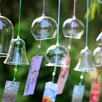 Прозрачные стеклянные колокольчики для окон, подвесные колокольчики для сада, садовые колокольчики, японский декор для комнаты, поделки своими руками as the picture