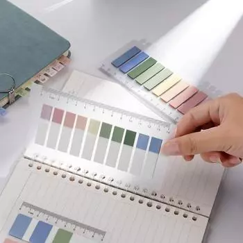 Прозрачные стикеры с указателем для заметок, наклейки с линейкой, канцелярские принадлежности, мини-блокнот для заметок Morandi, цветная книга, маркер для страниц тетради