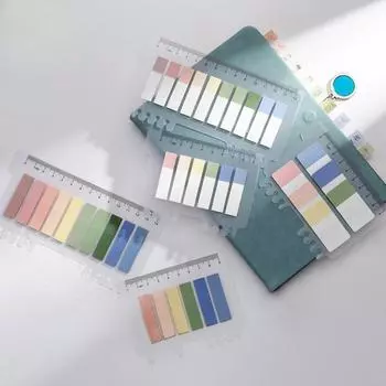 Прозрачные стикеры с указателем для заметок, наклейки с линейкой, канцелярские принадлежности, мини-блокнот для заметок Morandi, цветная книга, маркер для страниц тетради