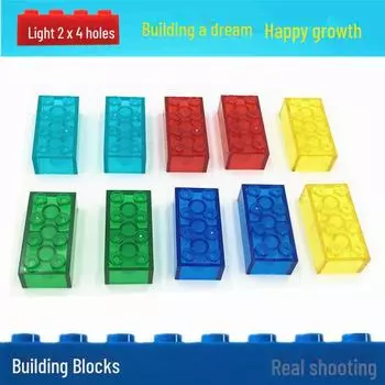 Прозрачные строительные блоки Mingben 2x4 - 0,1 кг/пакет high 1*2 ярко-синий