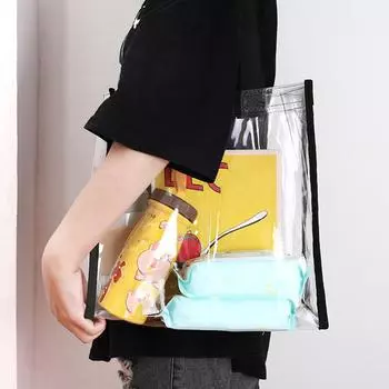 Прозрачные сумки-тоут из ПВХ, пляжная сумка для женщин, сумка для покупок с ручками для обуви, одежды, подарков для девочек