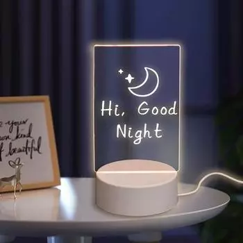 Прозрачные светящиеся светодиодные ночные огни USB DIY акриловые стираемые доски для записей настольное украшение свадебная вечеринка рождественский подарок