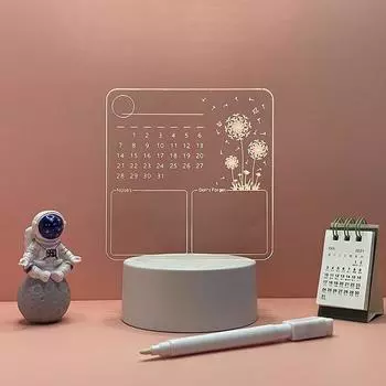Прозрачные светящиеся светодиодные ночные светильники USB светящиеся акриловые ночники стираемые доски для записей календарь настольные украшения